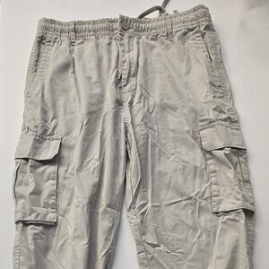Zara Light Beige Cargo Pants with Flap Pockets
